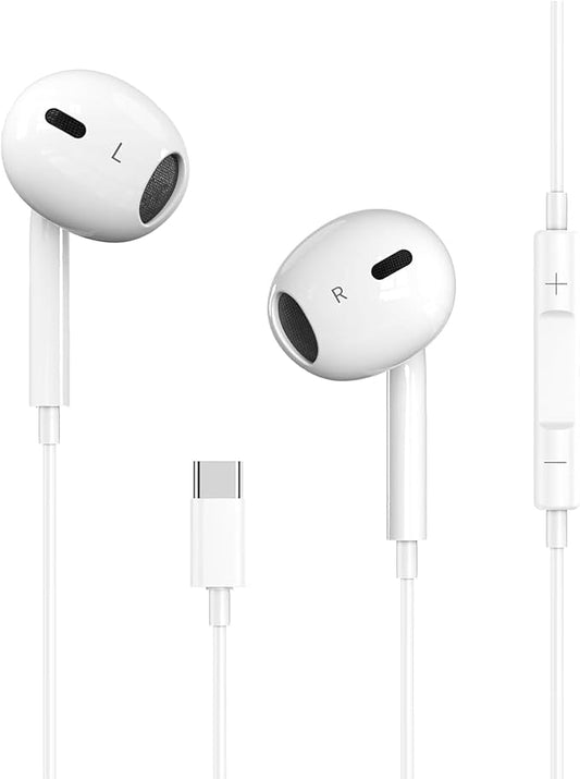 USB C Headphones for iPhone 16 15 Earbuds USB C Wired Earphones with Mic & Remote Control Noise Cancelling for iPhone 16 pro, iPad Pro, Galaxy S23/S22/S21/S20/Ultra Note 10/20, Pixel 7/6/6a/5/4