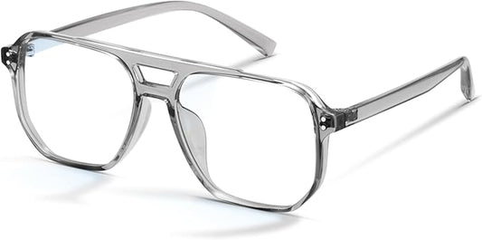 livho Retro Aviator Blue Light Blocking Glasses for Women Men with Soft Case, Trendy Rectangle Computer Eyeglasses