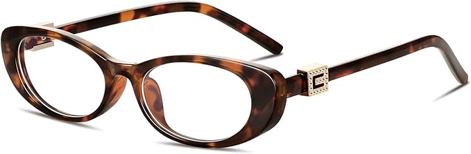 Oval Blue Light Blocking Glasses for Women Retro 90s Glasses Computer TV Eyeglasses Anti Eyestrain