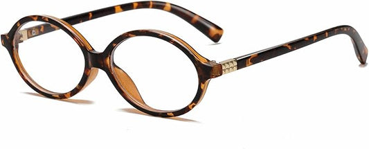 Breaksun Fashion Oval Glasses for Women Men Retro Round Tortoise Frame Blue Light Glasses Nerd Eyeglasses