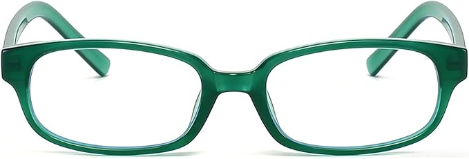 HJSTES Retro Clear Rectangle Glasses for Women Men Fake Blue Light Blocking Lens Narrow Frame Non Prescription Eyeglasses