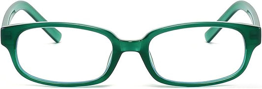 HJSTES Retro Clear Rectangle Glasses for Women Men Fake Blue Light Blocking Lens Narrow Frame Non Prescription Eyeglasses