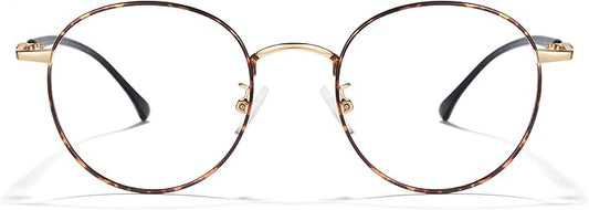 Cyxus Blue Light Glasses for Men and Women, Round Metal Frame Computer Eyeglasses for Office, Gaming, Reading 8090