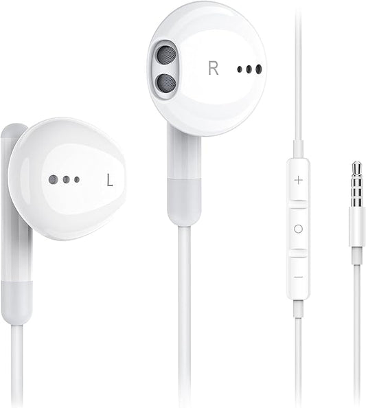 Kimwood Wired Earbuds with Microphone, Wired Earphones in Ear Headphones HiFi Stereo, Powerful Bass and Crystal Clear Audio, Compatible with iPhone, iPad, Android, Computer Most with 3.5mm Jack
