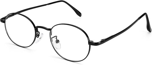 Dollger Oval Blue Light Glasses for Women Retro Anti Bluelight Blocker Glasses Men for Computer Small Metal Frame Eyeglasses