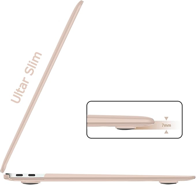 B BELK Compatible with MacBook Air 13 inch Case M1 2022 2021 2020 2019 2018 A2337 A2179 A1932 Touch ID, Matte Plastic Hard Shell+ Keyboard Cover+Screen Protector for MacBook Air 13.3 inch Case, Camel
