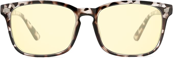 TIJN Gaming Glasses Blue Light Blocking Glasses for Women Men Nerd Eyeglasses Screen Fatigue Anti UV Glare (Leopard(Gaming Glasses))