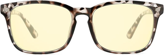 TIJN Gaming Glasses Blue Light Blocking Glasses for Women Men Nerd Eyeglasses Screen Fatigue Anti UV Glare (Leopard(Gaming Glasses))
