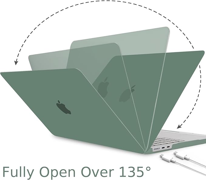 B BELK Compatible with MacBook Air 13 inch Case M5 2026-2022 M4 M3 M2 A3449 A3240 A3113 A2681,Plastic Hard Shell+Keyboard Cover+Screen Skin for MacBook Air 13.6 inch Case,Midnight Green