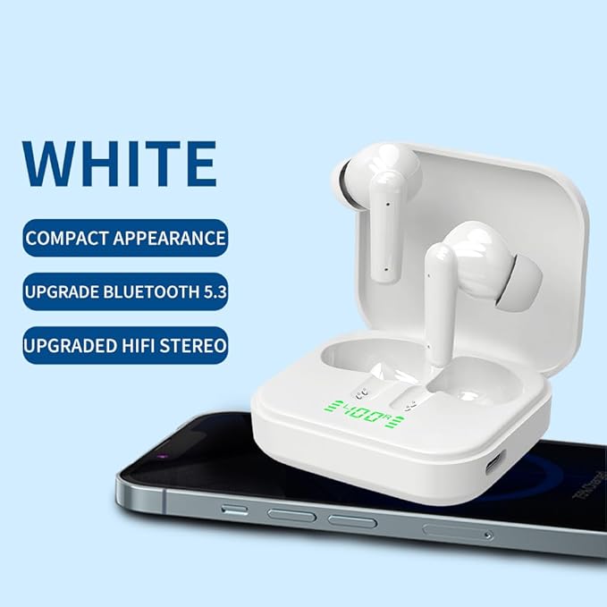 Wireless Earbuds, Deep Bass Bluetooth 5.3 Headphones 48Hrs Battery Life with Wireless Charging Case, Sport Ear Buds IPX7 Waterproof True TWS Built in Mic Power Display for Android iOS