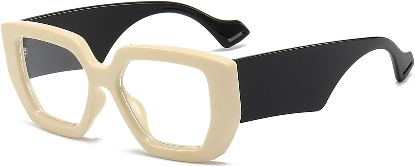 AIEYEZO Thick Frame Blue Light Glasses Men Women, Fashion Square Computer Eyeglass Anti Eyestrain & Prevent Headache