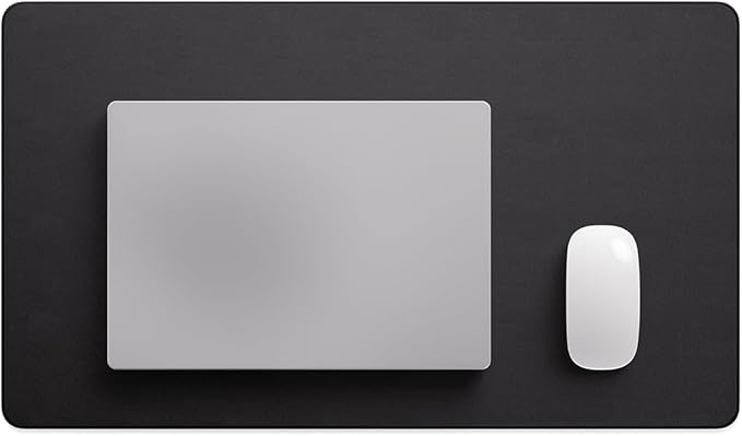 Jotsome Leather Desk Pad Mat, Non-Slip Desk Blotter Pad - Desk Protector for Office, Home, Laptop, and Desktop (Black, 24" x 14")