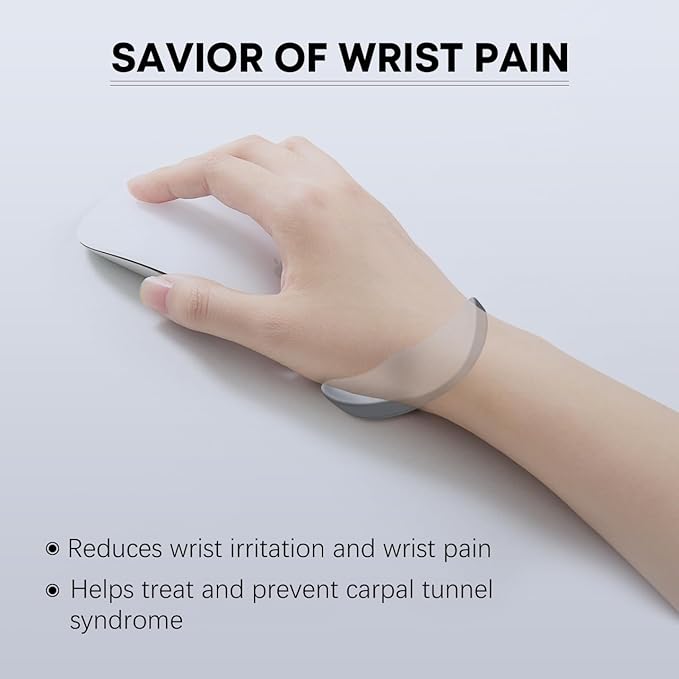 JIKIOU Right-Handed Truly Ergonomic Wrist Rest for Mouse 2 Pack, Carpal Tunnel Support, Pain Relief, Anti-Fatigue, Easy Glide, Office Computer Laptop Gaming (Right-Handed-Grey)
