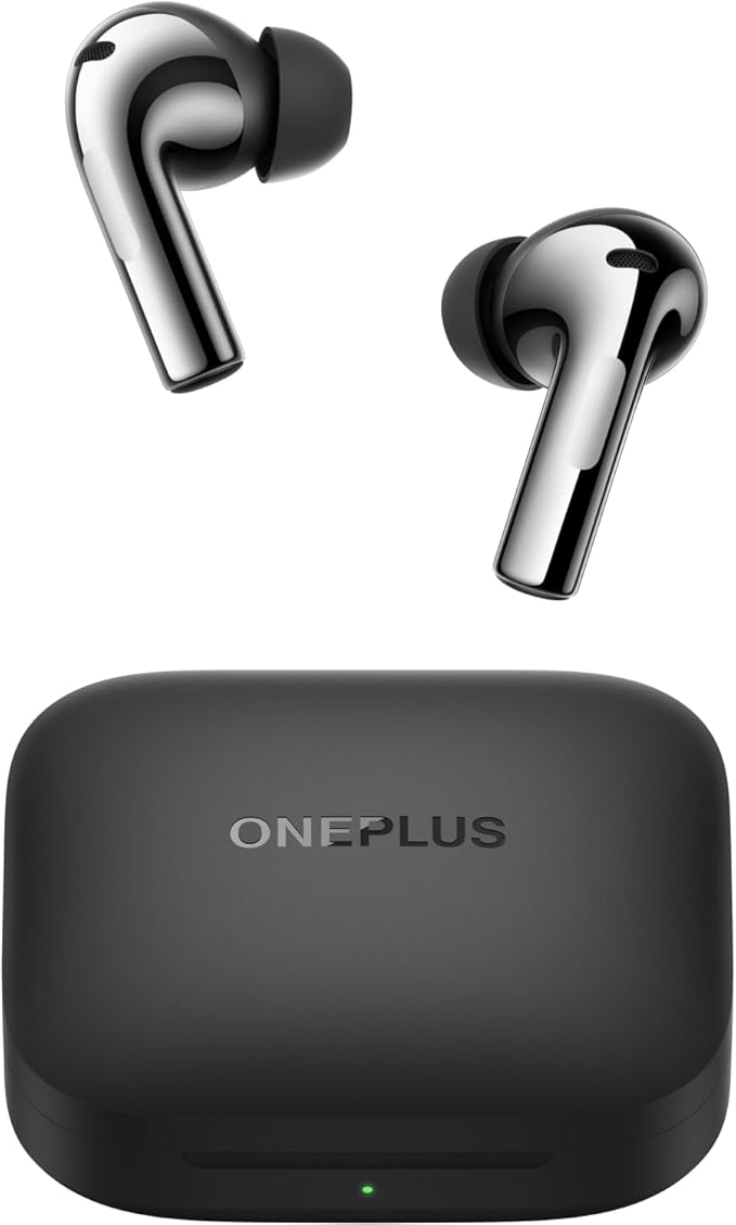 OnePlus Buds 3, Metallic Gray, Deep Bass, ANC, Immersive Sound, Up to 44 Hour Playtime with Charging case, Bluetooth 5.3