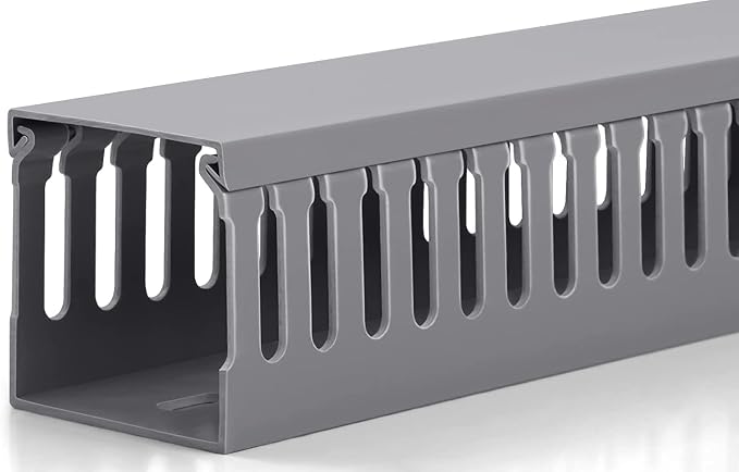 ZhiYo 3x3in Cable Raceway, 6.6FT(2xL3.3FT) Large Wire Tray, Cord Hider for Network Cable Management, Wire Covers for Cords Computer Under Desk, Cord Cover Wall Cable Hider Cable Cover, Gray by ZhiYo