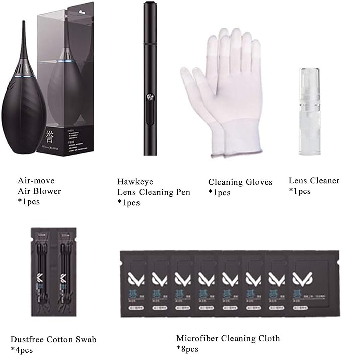 VSGO Professional Camera Cleaning Kit with Portable Bag Air Blower Lens Cleaning Pen Spray Cotton Swab Cloth Compatible for Canon, Nikon, Sony DSLR Cameras and Sensitive Electronics Bundle(VS-A3E) - Image 9
