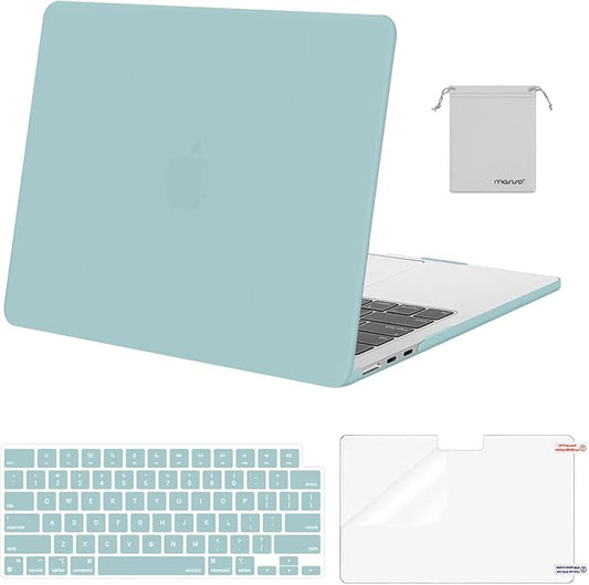 MOSISO Compatible with MacBook Air 13 inch Case M5 2026 M4 2025 M3 M2 2024-2022 A3449 A3240 A3113 A2681,Hard Shell&Keyboard Cover&Screen Film&Pouch for MacBook Air 13.6 inch Case, Aquamarine