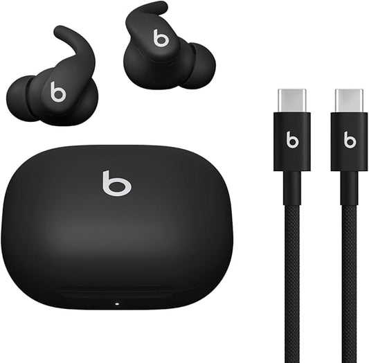 Beats - Powerbeats Fit - Wireless Noise-Cancelling Workout Earbuds with Ultimate Secure Fit with USB-C Charging Cable (1.5m) - Jet Black
