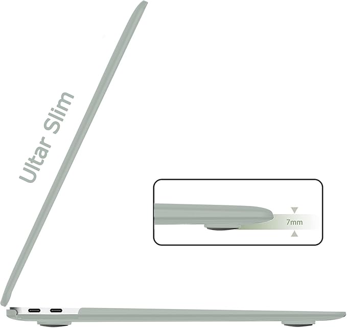 B BELK Compatible with MacBook Air 13 inch Case M1 2022 2021 2020 2019 2018 A2337 A2179 A1932, Matte Plastic Hard Shell+ Keyboard Cover+ Screen Protector for MacBook Air 13.3 inch Case, Antique Green