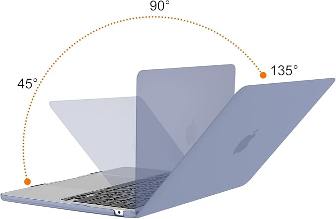 MOSISO Compatible with MacBook Air 13 inch Case M5 2026 M4 2025 M3 M2 2024-2022 A3449 A3240 A3113 A2681, Hard Shell&Keyboard Cover&Screen Film&Type C for MacBook Air 13.6 inch Case, Lavender Gray