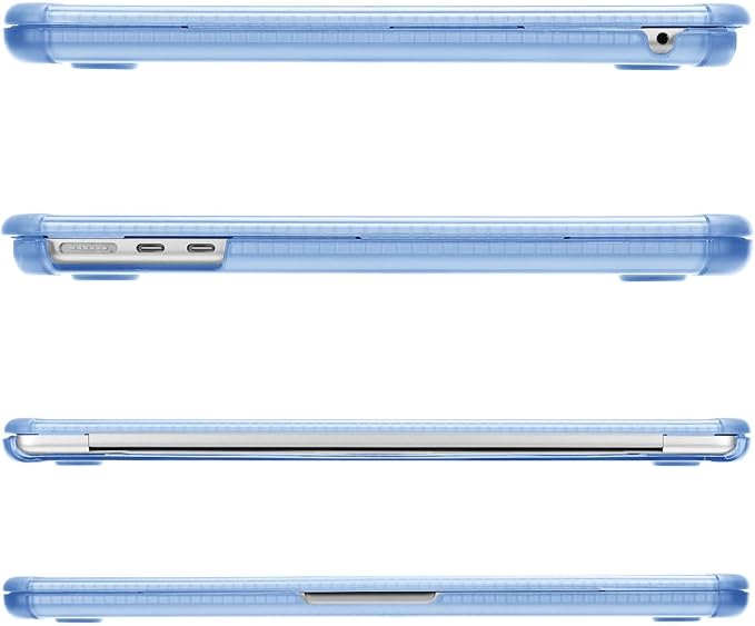 MOSISO Compatible with MacBook Air 13 inch Case M5 2026 M4 2025 M3 M2 2024-2022 A3449 A3240 A3113 A2681,3 in 1 Kit Crack-Resistant Heavy Duty Protective Plastic Hard Case with TPU Bumper, Air Blue