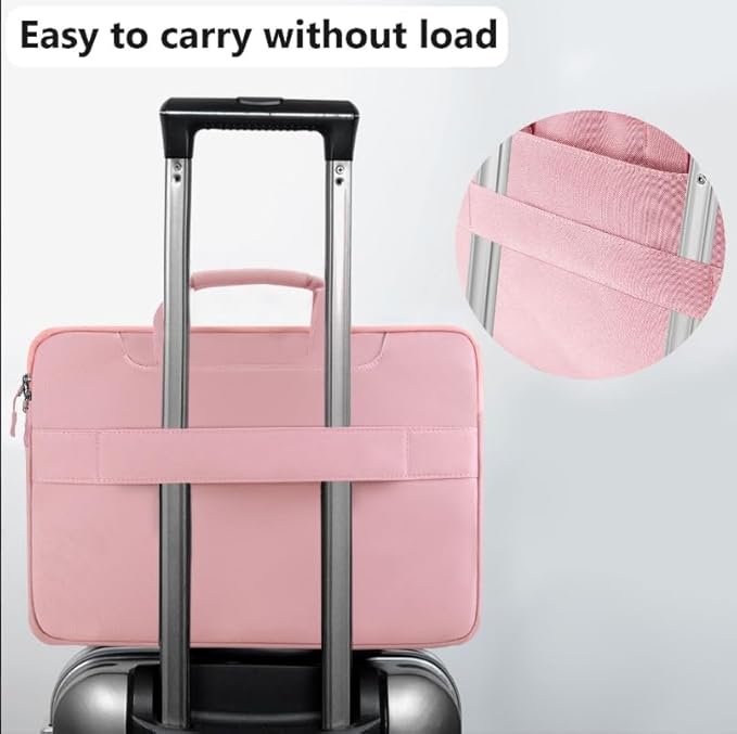 Hseok Laptop Shoulder Bag 15 15.6 16 Inch Briefcase,Compatible MacBook Pro/Neo 16",MacBook Air/Pro 15,XPS 15/16 and most 15.6-16 and Most 15-16 Notebooks,Spill-Resistant Handbag,Pink