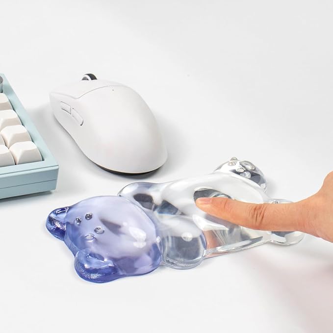 Purple Gel Mouse Wrist Rest –Cute Bear Mouse Wrist Rest, Ergonomic Mouse Support,Comfort & Support for Typing and Gaming
