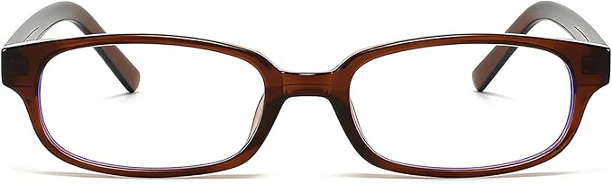 HJSTES Retro Clear Rectangle Glasses for Women Men Fake Blue Light Blocking Lens Narrow Frame Non Prescription Eyeglasses