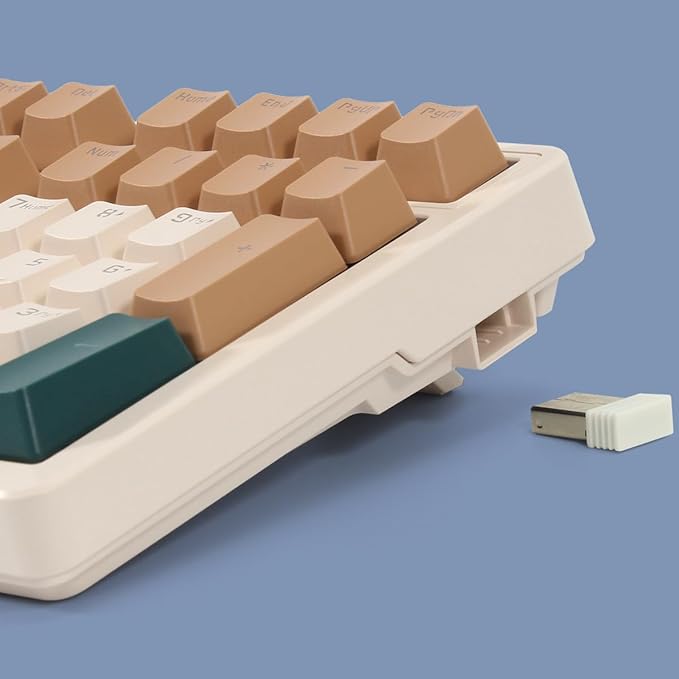 Wireless Mechanical Keyboard, Triple Mode 2.4G/USB-C/BT Gaming Keyboards 100 Keys RGB Backlit, Brown Switch Rechargeable | Brown Combo