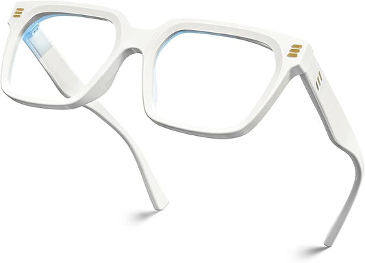 VISOONE Rectangle TR90 Blue Light Blocking Glasses Computer Eyewear with Preppy Look for Women and Men Cougar