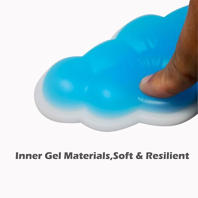 PU Gel Material Computer Keyboard Mouse Wrist Rest, Ergonomic Design, Relieving Typing Pain, Keyboard pad Supporting arm, Mouse pad Supporting Wrist, Anti-Skid PU Base, Office, Home, Games (Blue)