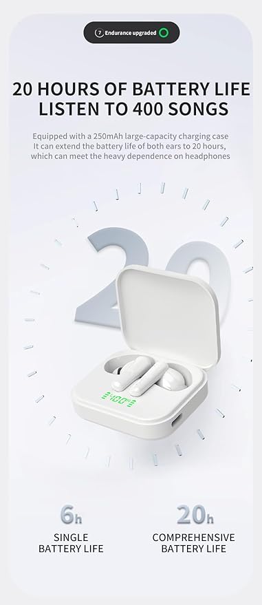 Wireless Earbuds, Deep Bass Bluetooth 5.3 Headphones 48Hrs Battery Life with Wireless Charging Case, Sport Ear Buds IPX7 Waterproof True TWS Built in Mic Power Display for Android iOS