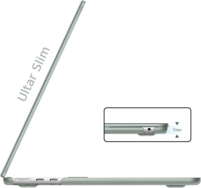 B BELK Compatible with MacBook Air 13.6 inch Case M5 2026 2025 2024 2023 2022 M4 M3 M2 A3449 A3240 A3113 A2681 Liquid Retina Display, Plastic Hard Shell +Keyboard Cover+Screen Protector, Antique Green