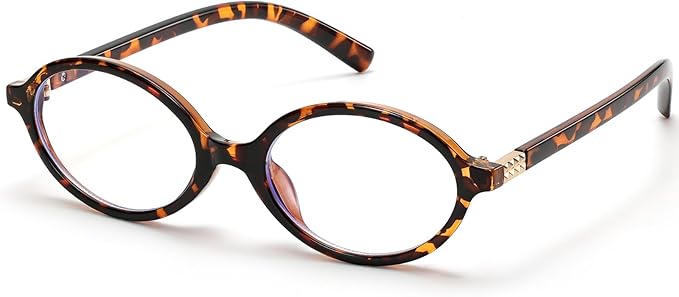 ViewJoy Retro Oval Blue Light Glasses for Women Fashion Computer Glasses Bluelight Blocking Eyewear Vintage Frame