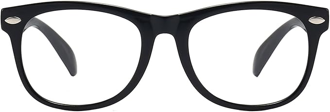FANNYGO 1 Pack kids Blue Light Blocking Glasses For Girls And Boys Computer Blue Light Blocking Glasses For Age 3-11 (Black)