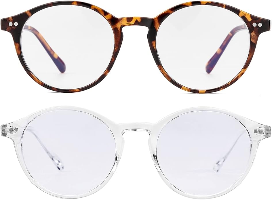 Gleyemor Blue Light Glasses for Men Women, Vintage Round Frame Computer Eyeglasses
