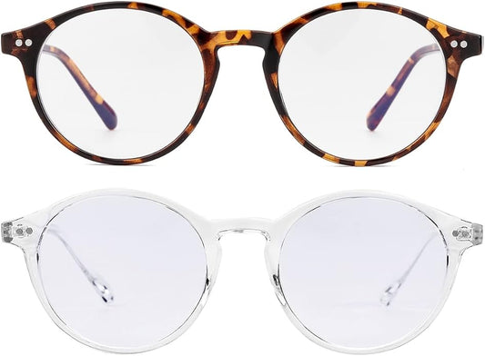 Gleyemor Blue Light Glasses for Men Women, Vintage Round Frame Computer Eyeglasses