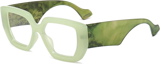 AIEYEZO Thick Frame Blue Light Glasses Men Women, Fashion Square Computer Eyeglass Anti Eyestrain & Prevent Headache