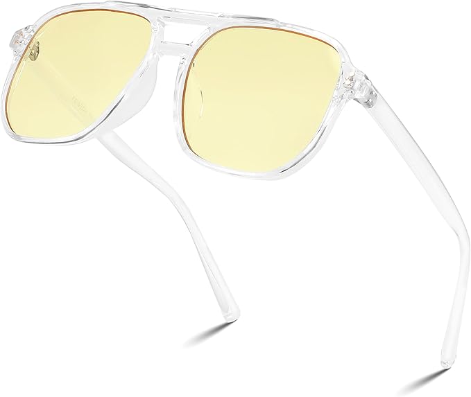 FEISEDY Amber Blue Light Glasses for Computer Gaming Orange/Yellow lens Anti Eyestrain Sleep Glasses G2835