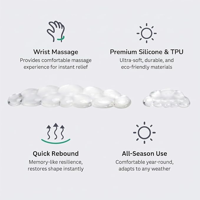 Ultimate Cute Ergonomic Wrist Rest – Instant Relief, Cloud-Like Comfort, Premium Silicone & TPU, Ultra-Soft, Durable, Gift-Boxed for Office, Study, Gaming & More