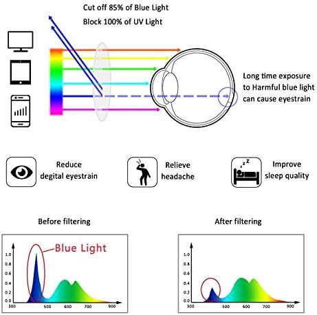 LifeArt 2 Pairs Blue Light Blocking Glasses with Spring Hinge, Computer Reading Glasses, Gaming Glasses, TV Glasses for Women Men (Blue&Pink, +1.25 Magnification)