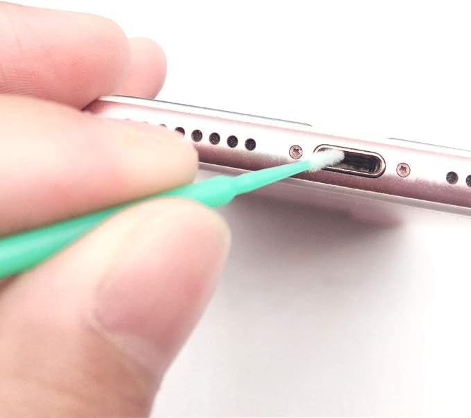100 Pack Phone Charge Port Cleaning Tool kit,Bendable Mini Soft Round Brushes Cleaner Compatible with iPhone 11 Pro Speaker Tablet Camera Laptop Computer Smartphone, Blue - Image 5
