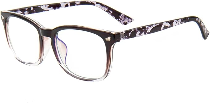 MAXJULI Blue Light Blocking Glasses,Computer Reading/Gaming/TV/Phones Glasses for Women Men(Brown-Translucent)