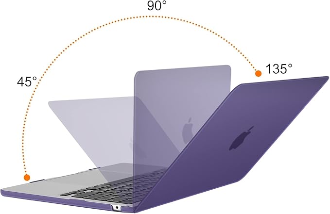 MOSISO Compatible with MacBook Air 13 inch Case M5 2026 M4 2025 M3 M2 2024-2022 A3449 A3240 A3113 A2681, Hard Shell&Keyboard Cover&Screen Film&Type C for MacBook Air 13.6 inch Case, Imperial Purple