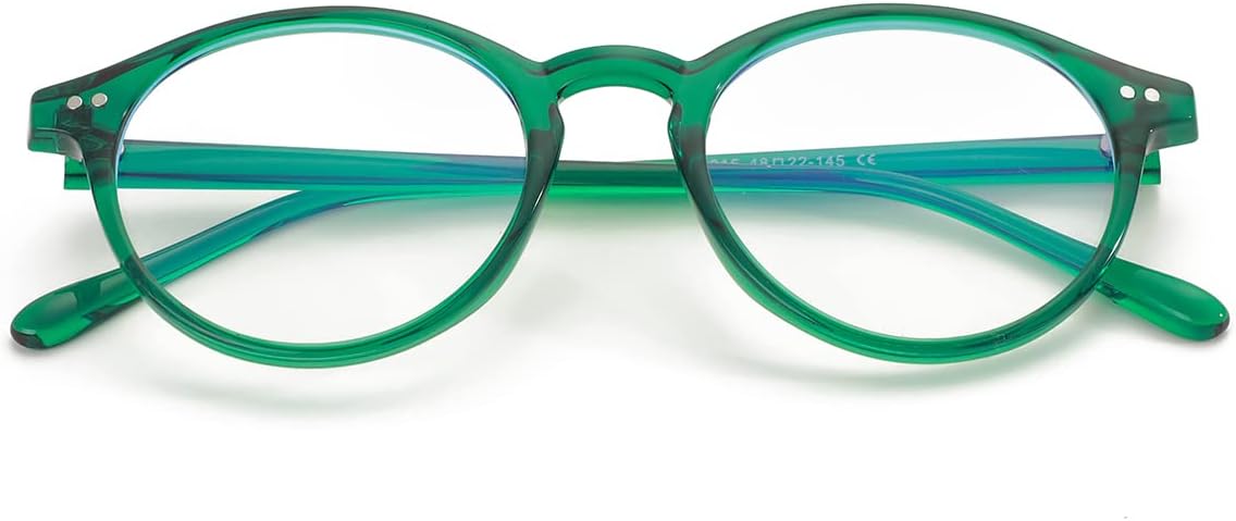 Gleyemor Blue Light Glasses for Men Women, Vintage Round Frame Computer Eyeglasses