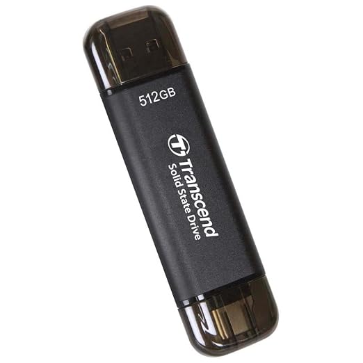 Transcend ESD310 512GB External SSD, Up to 1,050MB/s, Dual USB Flash Drive for iPhone/iPad/Mac/Windows, Android/Tablet/PC, USB 3.2 Gen 2 Thumb Drive Photo Stick, 2-in-1 Type C &Type A Memory Stick - Image 7