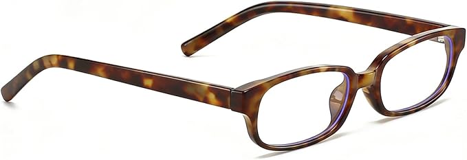 HJSTES Retro Clear Rectangle Glasses for Women Men Fake Blue Light Blocking Lens Narrow Frame Non Prescription Eyeglasses