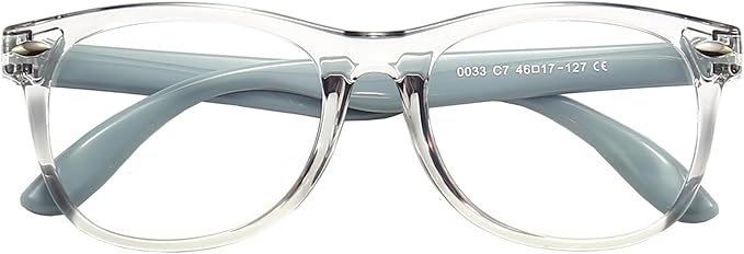 FANNYGO 1 Pack kids Blue Light Blocking Glasses For Girls And Boys Computer Blue Light Blocking Glasses For Age 3-11 (Light gray)