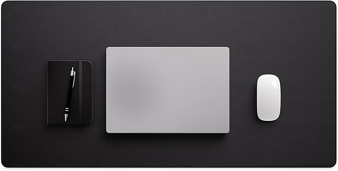 Jotsome Leather Desk Pad Mat, Non-Slip Desk Blotter Pad - Desk Protector for Office, Home, Laptop, and Desktop (Black, 34" x 17")