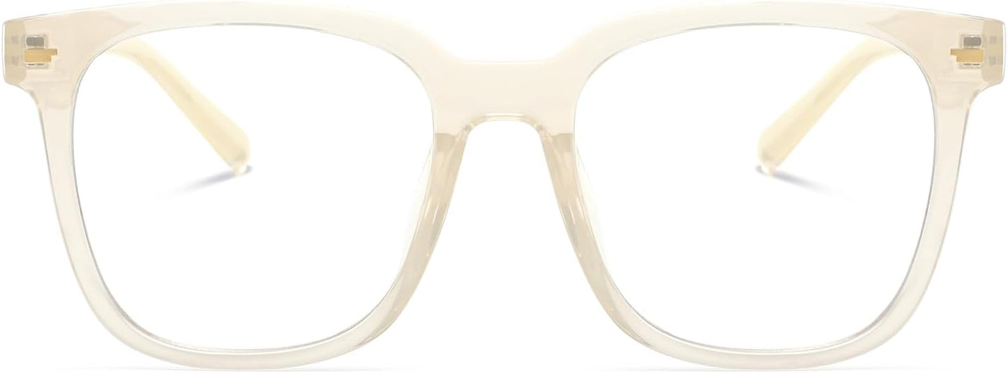 PANNER Oversized Square Blue Light Blocking Glasses for Women Men Anti Glare Reduce Eyestrain Computer Glasses